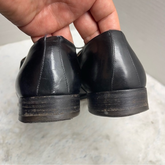 Salvatore Ferragamo Mens Black Leather Cap Toe Dress Shoes SZ  8.5 main image 12
